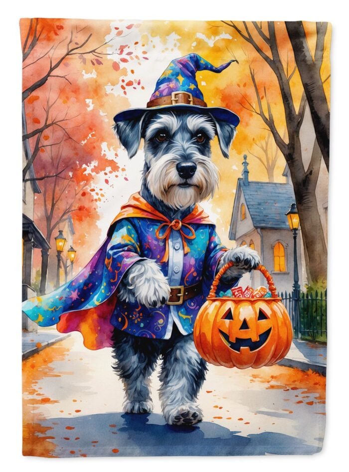 Schnauzer Halloween Trick or Treat House Flag House-Size Decorative Flag